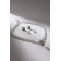 Set 2 objects: earrings, Antoinette necklace, white color in silver, 40 cm