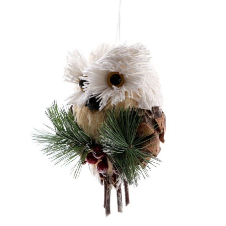 Decorative suspension "White owl" 7 × 11 × 20 cm-2
