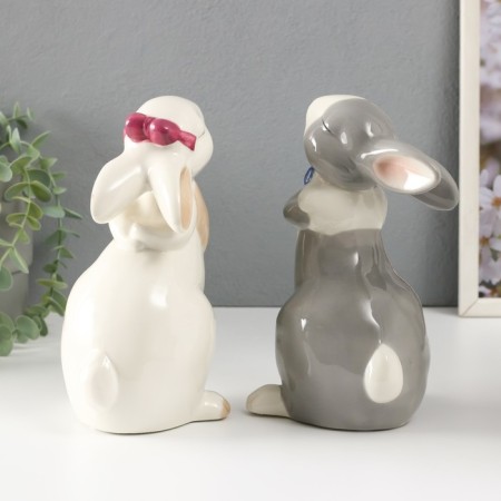Souvenir Ceramics "Rabbits Milash" White Mix 20x10x10.5 cm-4