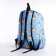 School backpack from textiles, 3 pockets, white/blue color
