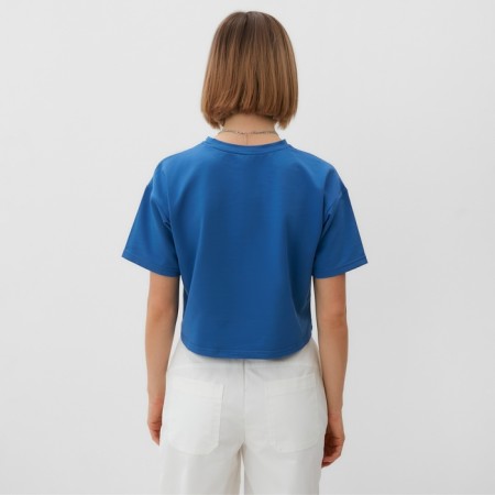 T-shirt shortened female Minaku Oversize Fit: Color Electro, Rr. 44-3