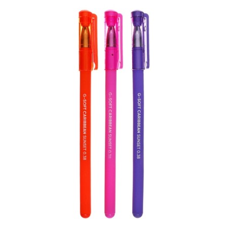 Gel pen Erichkrause G-Soft Stick Caribbean Sunset Node 0.38 mm, black ink, continuous line 500 m-9