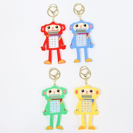Puzzle-labyrinth "Monkey" with a calculator, on a keychain, color mix-4
