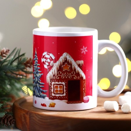 Ceramic mug "Sweet New Year", 320 ml, pink color-2