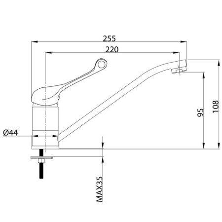 ISTOK LIFE 0402.733 kitchen mixer, surgical pen, pour 250 mm, chrome-1