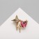 Brooch "Heart" radiance, white-pink color in gold
