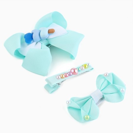 Hairpin clamping hair with a bow, set 3 pcs, cold heart-2