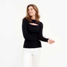 Women's longliva Minaku: Basic Line Black Color, Rr. 44