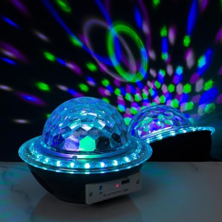 Light device "UFO" 12 cm, speaker, glow RGB, 220 V