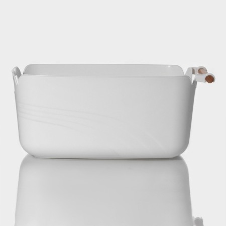 Storage container with handle LADOM "Laconism", 39.5 × 22.5 × 17 cm, white color-4
