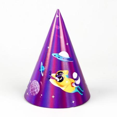 Holographic cap “Happy Birthday”, space-1