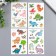 Tattoo on the body Color "kids dinosaurics" with gold mix 12x7.5 cm