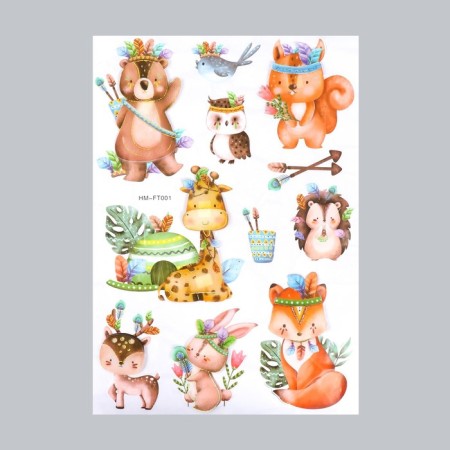 Plastic sticker multi -layer "Indians animals" 50x35 cm