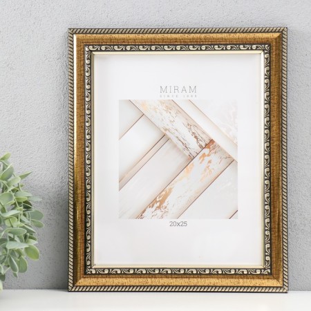 Photo frame Plastic "Mira" 20x25 cm, gold (plastic screen)