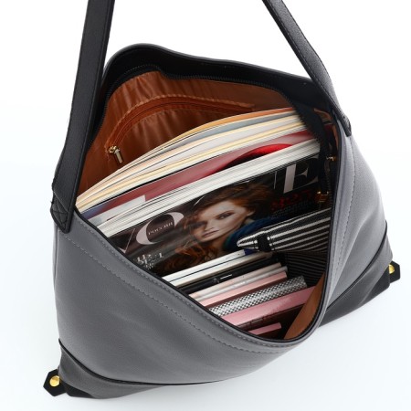 Women's bag-bag with lightning, gray/black color-7