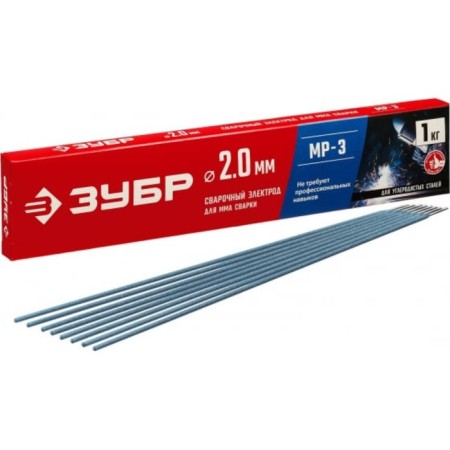 Electrodes welding bison MP-3 40011-2.0, with routine coating, D = 2 x 300 mm, 1 kg-1