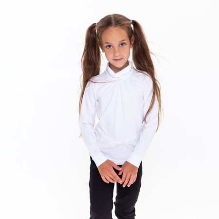 Turtleneck for girls, white color, height 122 cm