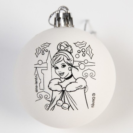 New Year's ball for coloring, ball size 5.5 cm, princesses: Cinderella