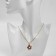Pendant "Flower" Dream, white-pink color in gold, 40 cm