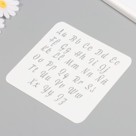 Plastic stencil "English alphabet. Cauces", 15x15 cm-1