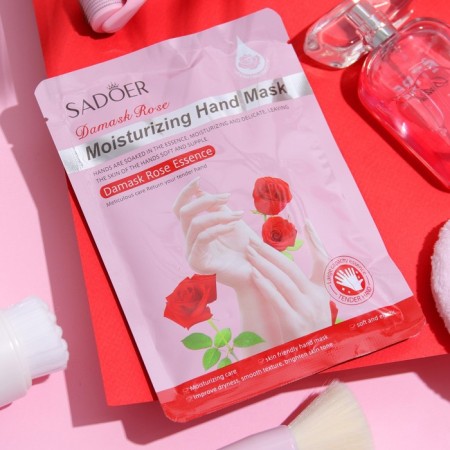 Hand mask for hand, nutritious, rejuvenating with rose