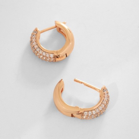 Cooping earrings Xuping Milady, white color in gold d = 1.7 cm-1