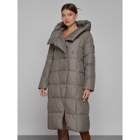 Coat insulated winter female, size 50, brown color-7