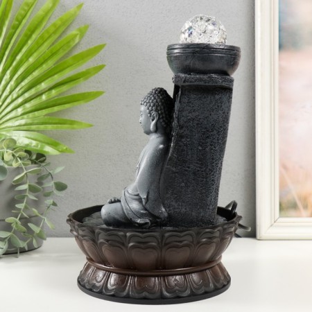 The desktop fountain from the network, backlight "Buddha in gray against the wall" 20x20x30 cm-3