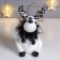 Souvenir Ceramics "Losik with a Christmas tree" white-black with gold, fluff 18.2x10x10.5 cm