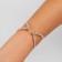 Bracelet with rhinestones "ice" rotation, white color in silver
