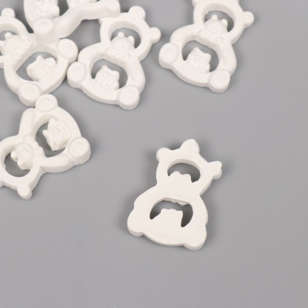 Decor for the creativity of Polystone "Bear-toy" White set 6 pcs 2.2x3 cm-1