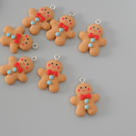 Suspension for creativity plastic "Funny gingerbread" 2.7x2x0.6 cm-1