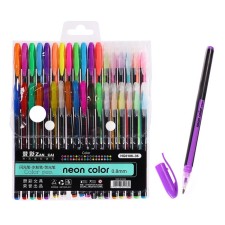 A set of gel pens, 36 colors, a body with a pattern, in a blister on a button