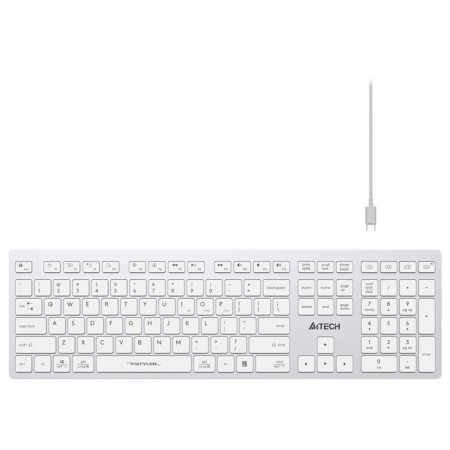 Keyboard A4Tech FSTYLER FBX50C white USB wireless BT/Radio Slim Multimedia (FBX50C WH 103388-1