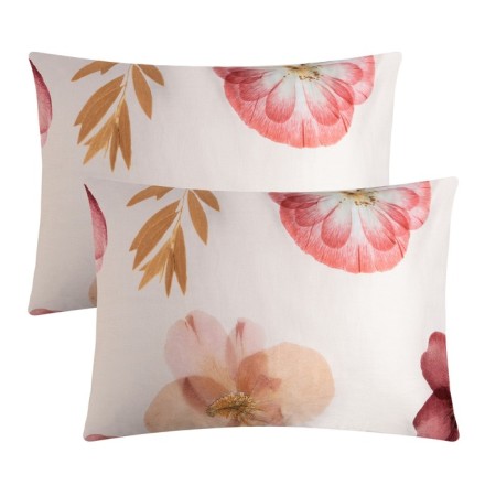 Set of pillowcases Ethel "Flowers" 50x70 cm - 2 pcs, 100% cotton, satin