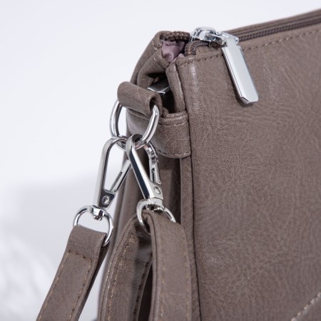 Bag Cross-Bodi with a zipper, khaki color-5