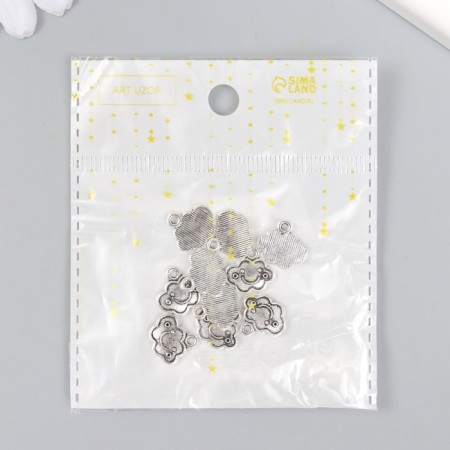 Decor for creativity Metal "Fun Cloud" silver 1.4x1.3 cm-3