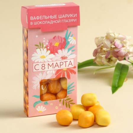 Waffle balls in the glaze “From March 8” Taste: melon-banana, 50 g.