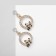Emall earrings "Panda" on rings, black and white color in gold