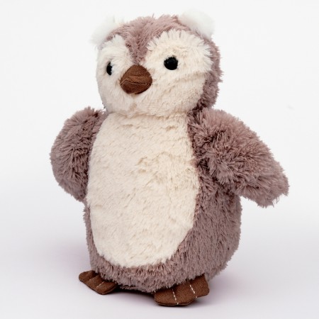 Soft toy "owl", 20 cm, light gray color-5