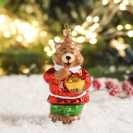 Christmas decoration "Bear with honey" 12 cm, mix-4