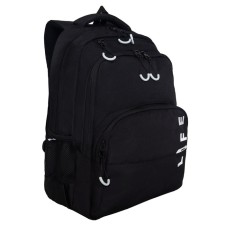 Youth backpack 45 x 32 x 23 cm, Grizzly, ergonomic back, laptop department, black