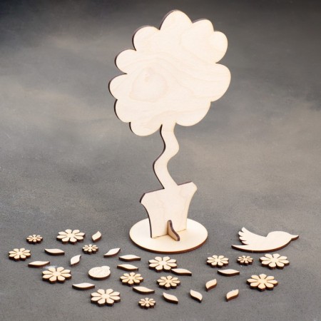 Harvesting for creativity "Flower tree with a bird"
