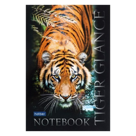 Notepad A6, 40 sheets on the glue "Tiger's look", covered covered paper, glossy lamination, a cage block 80 g/m2-1