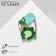 Brooch "Frog" under the sheet, green color in gold