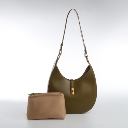 Female bag Textura, cosmetic bag, average size, khaki color-7