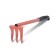 Small straight rakes, 3 twisted teeth, length 38 cm, metal, metal handle, mix