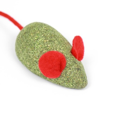 Mouse for cats made of pressed cat mint with a tail of rope, 4.7 cm-3