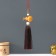 Suspension wood, textile "Pumpkin Gorlyanka and lotus" Red-brown 6x28 cm