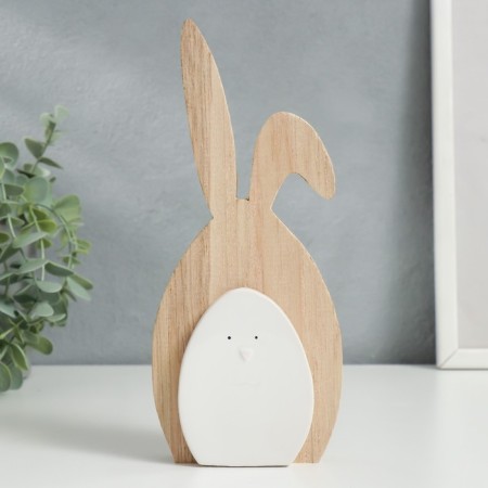 Souvenir tree, ceramics "White Bunny" 21x3x9.3 cm